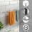 Adjustable Towel Rack Wall-Mounted Single Bar Silver 2-Pack 6