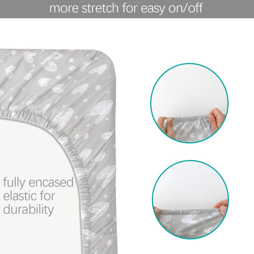 Changing Mat Cover 2 Pack – 100 Jersey Cotton Fitted Sheets for Baby C 2