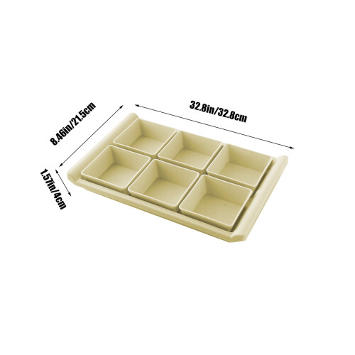 Livrdious snack and fruit tray 6-compartment plastic 2