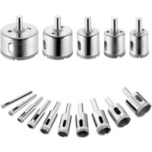 Burghie diamantate de înaltă precizie pentru sticlă și ceramică, kit de fierăstrău cu carotă diamantată cu tăiere netedă, burghie