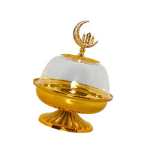 Ramadans Obst-Desserttablett aus Kunststoff und-Gold niedrig