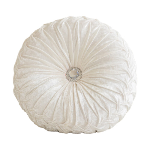 Runder Samtkissenbezug mit Eisblumenmuster, 35 x 35 cm 1