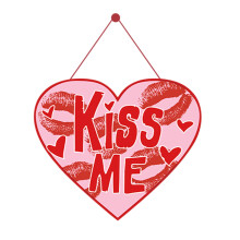 Valentine's Heart Door Sign Red 28x23.7 cm