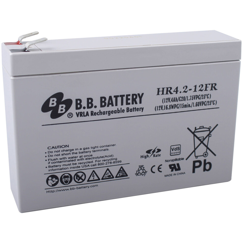 Ssb Electronic 149456 Vrla Battery 12V 4.5Ah Agm 38X100x140mm 4042883802438