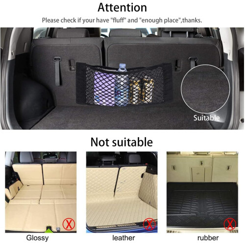 EINESIN Car Boot Storage Net, Elastic String Net Mesh, Car Back Rear Trunk Seat Mesh Net, Various Sizes And Specifications (40 * 25cm（2 Pack）) 1