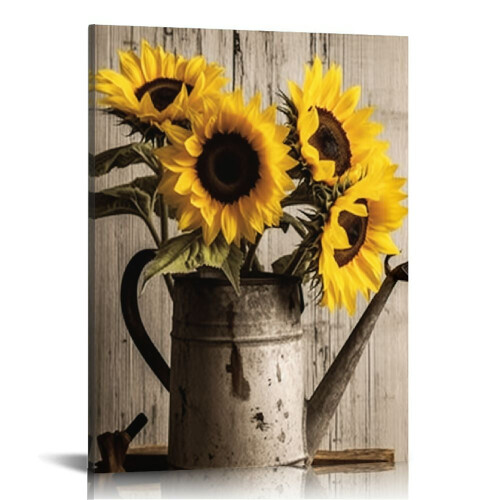 Rustic Sunflower Canvas Wall Art 2 Sizes