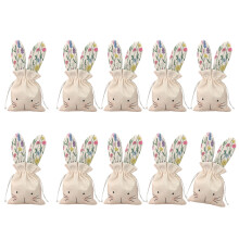 Set aus 2 Stoff-Ostern-Kordelzugbeuteln mit-10