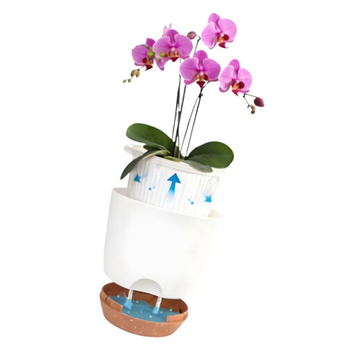 Pack Of 2 White Plastic Two Level Flower Holders With-Large