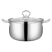 OUNONA Stainless Steel Stockpot with Lid, 28 cm