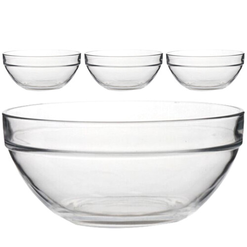 4-teiliges Set transparenter Glas-Ramekins