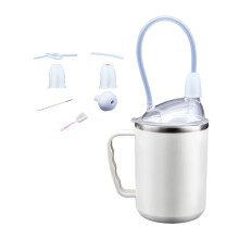 fuite de tasse de alimentation de bébé en métal 450ml-Blanc