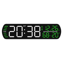 Grande horloge murale numérique avec grand-Coque noire verte