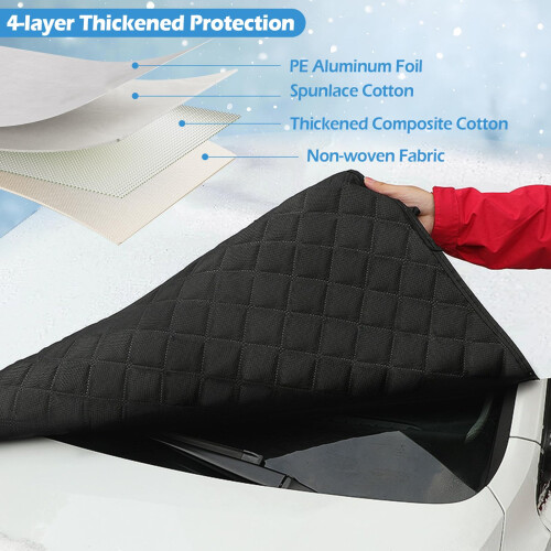 Bigqin Car Windshield Protector, Magnetic Ice Windshield Protector, Universal Foldable Front Windshield Cover with Side Mirror for Cars and SUVs 1