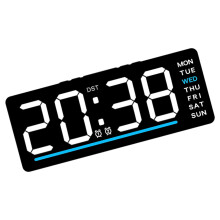 LED elektronische klok meerdere kleuren licht alarm-Blauw