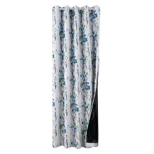 Floral Window Drape Darkening Curtain with-light blue 140x260