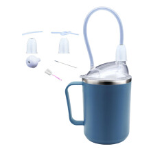 Kids Protective Metal Drinking Cup 450ml Spill And Choke-Blue