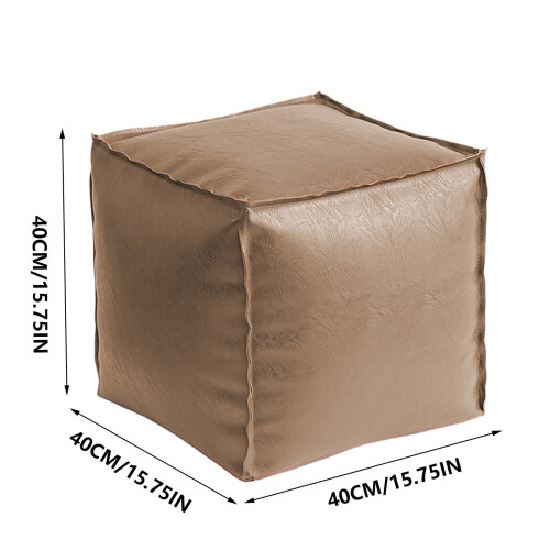Faux Leather Ottoman Pouf – Waterproof Durable Indoor 2