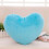 Plush Heart Pillow Blue 16-inch Throw Cushion 2