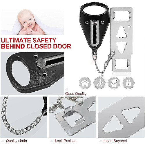 2 Pack Portable Door Lock Solid For Safety In Hotel Apartment A 1