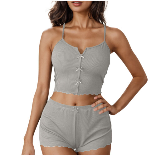 Women's Ribbed Cami Pajama Set 2 Piece 1