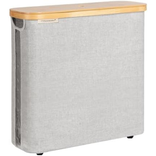 Toilettenpapier-Organizer-Korb mit Bambusdeckel