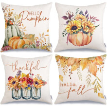 Herbstkissenbezüge, 40 x 40 cm, Polyester, 4er-Set
