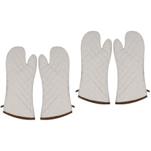 Weiße Ofenhandschuhe aus Baumwolle – hitzebeständig, 2er-Pack