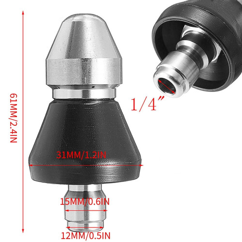 Högtrycksmunstycken för avloppsrengöring, 1/4" 4-pack 2