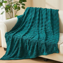 Dark Teal Flannel Fleece Throw Blanket