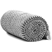 Cotton Throw Blanket Blue White 50x60