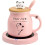 Set di tazze con gattini carini e scaldacaffè integrato, rosa 1