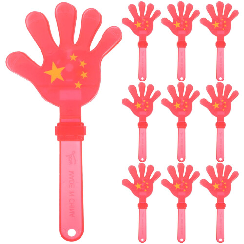 Rote Kunststoff-Handklatscher – 10er-Pack