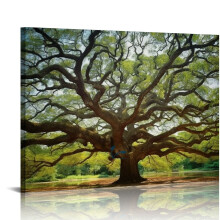 Green Tree Canvas Wall Art – Large Nature Print