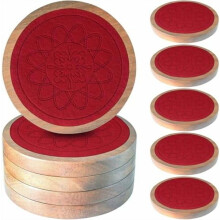 5-Pack Wooden Drink Coasters Absorbent Non-Slip