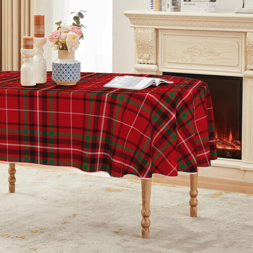 Toalha de mesa de Natal em poliéster, 152 x 213 cm (60 x 84 polegadas)