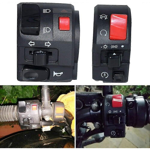 1 Pair Motorcycle Switch Handlebar Controller Switch Motorbike Horn Turn Signal Start Switch Button 1