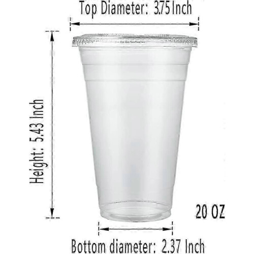 20 oz Clear Disposable Plastic Cups with Lids, 100 Pack, Party Cups for Various Occasions 1
