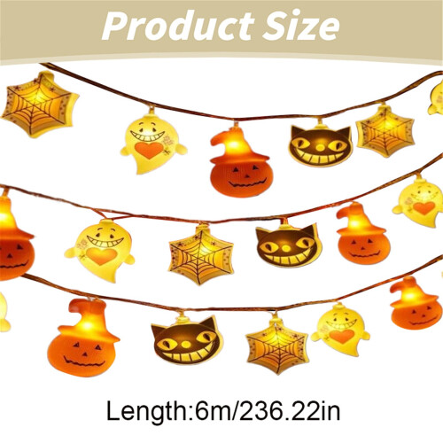 Halloween-kurpitsan valosarja noidanhatulla3D-koristelu 2