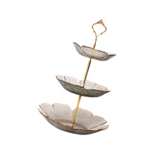 Transparent Glass Bowls With Elegant Gold Trim-Gold iron frame