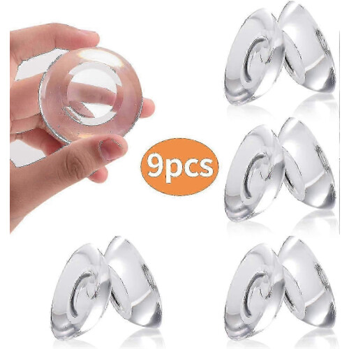 9 Pcs Silicone Door Bumper Wall Protector , Self Adhesive Clear 1