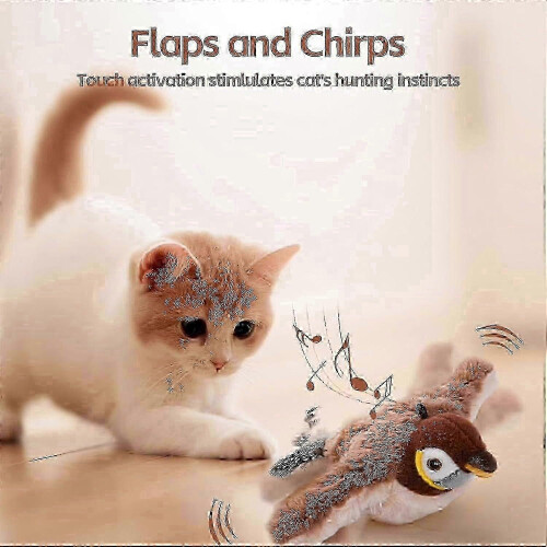 Interactive Flying Bird Cat Toy with Flapping Wings & Chirping Sound 1