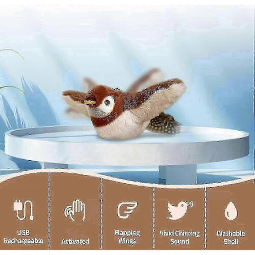 Interactive Flying Bird Cat Toy with Flapping Wings & Chirping Sound 2