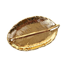 Elegant Ceramic Golden Leaf Shape Decorative Tray For Jewelry