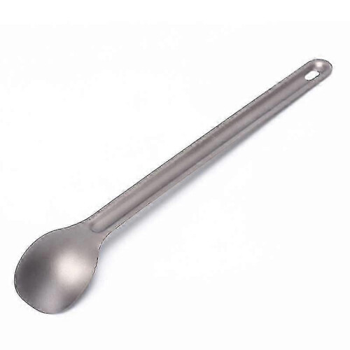 1pc Titanium Spoon Long Handle Spoon Outdoor Camping Tableware 2
