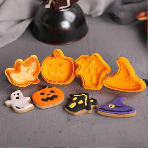 Halloween Cookie Cutter Set - 8 Pcs Nonstick Cake Molds 2