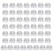 50Pieces Popup Gift Boxes With Convenient Handle Candy-Silver