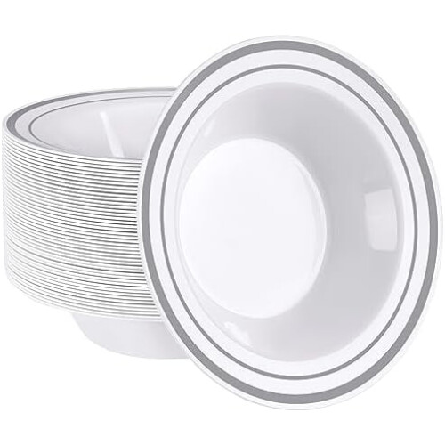 Λευκά μπολ σούπας μιας χρήσης 12oz (συσκευασία των 50)