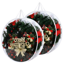 Transparente PVC-Aufbewahrungstasche für Kränze, 61 x 61 x 20 cm, 2er-Pack