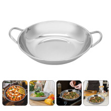 Double-Handle Stainless Steel Frying Pan