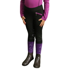 (7-8 Years, Purple/Lilac/Black) HyPERFORMANCE Childrens/Kids Stella Riding Tights